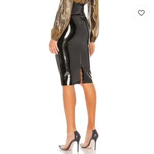 Commando Patent Midi Skirt in Black